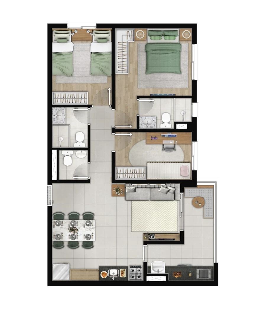Imagem Apartamento com 2 Quartos à Venda, 48 m² em Jardim Júlio - Barueri