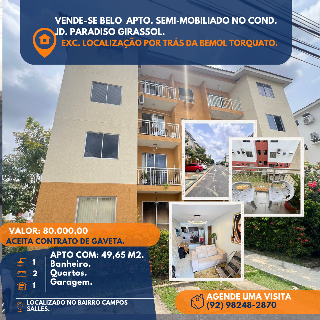 Apartamento com 2 Quartos à Venda, 49 m²em Tarumã - Manaus
