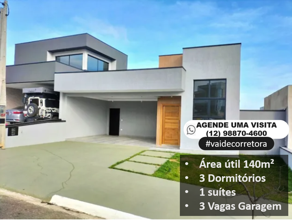 Imagem Casa de Condomínio com 3 Quartos à Venda, 140 m²em Caçapava Velha - Caçapava
