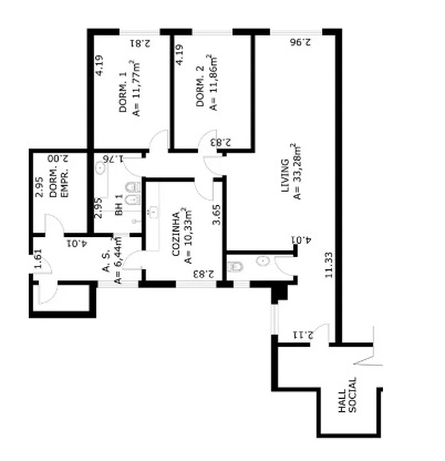 Imagem Apartamento com 2 Quartos à Venda, 104 m²em Higienópolis - São Paulo