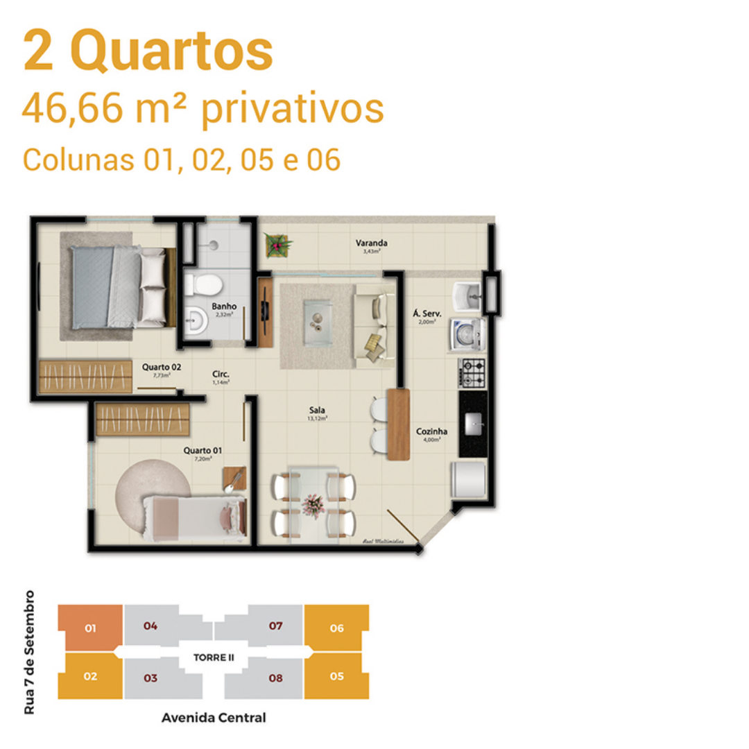Imagem Apartamento com 2 Quartos à Venda, 55 m²em Jardim Tropical - Serra
