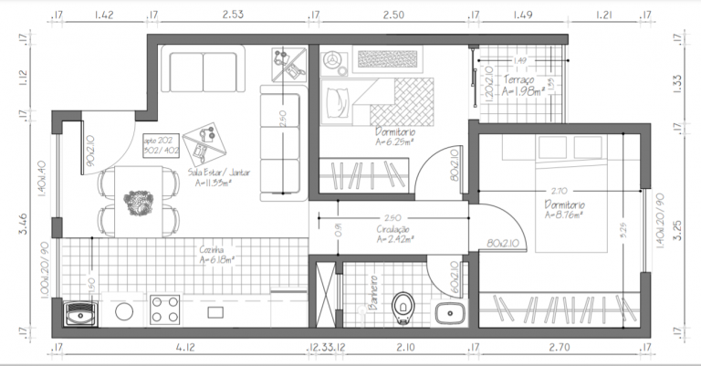 Apartamento com 2 Quartos à Venda, 45 m² em Porto - Pelotas
