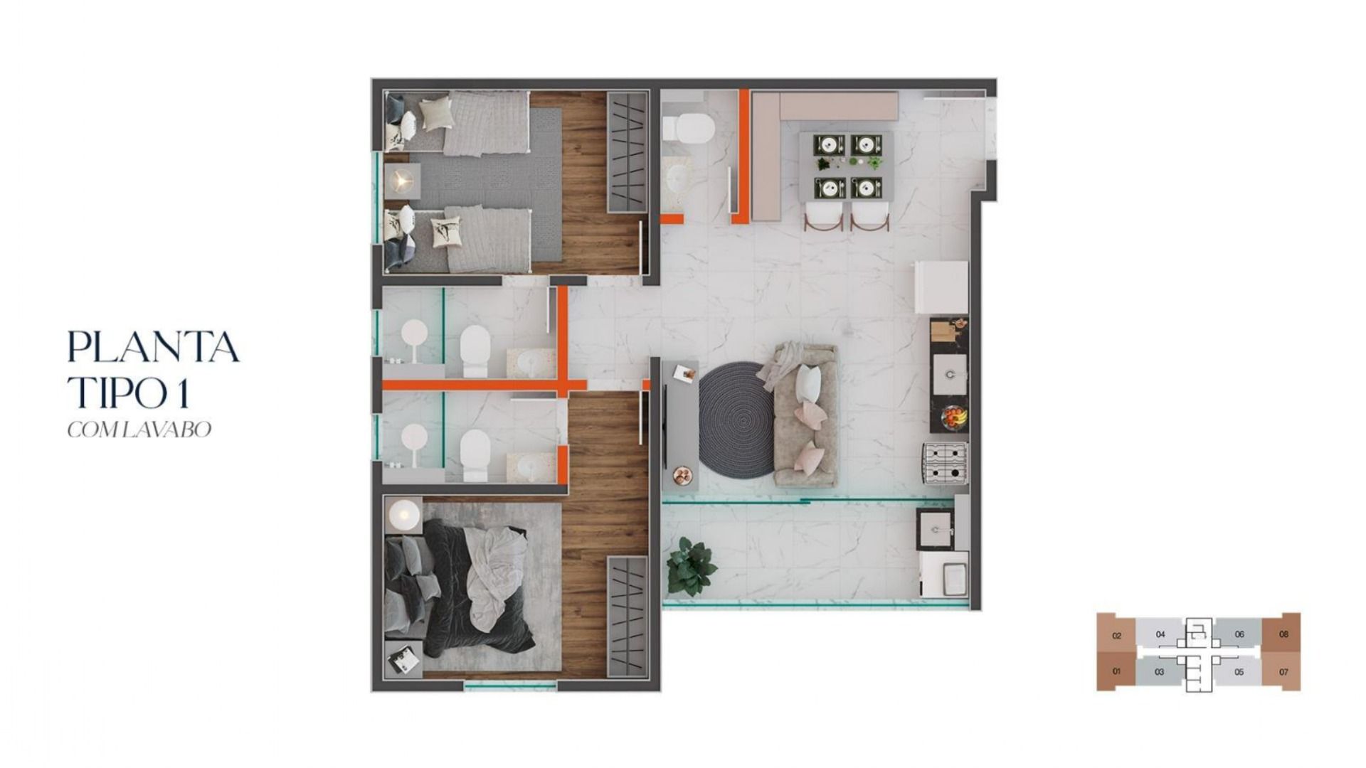 Foto do imóvel: Apartamento com 2 Quartos à Venda, 56 m² em Boa Vista - Juiz de Fora