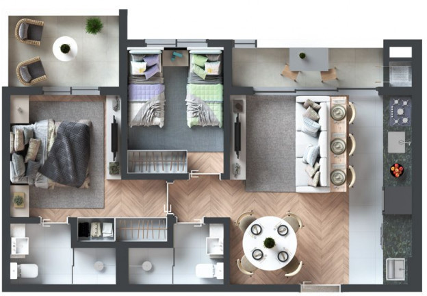 Imagem Apartamento com 2 Quartos à Venda, 56 m² em Juvevê - Curitiba