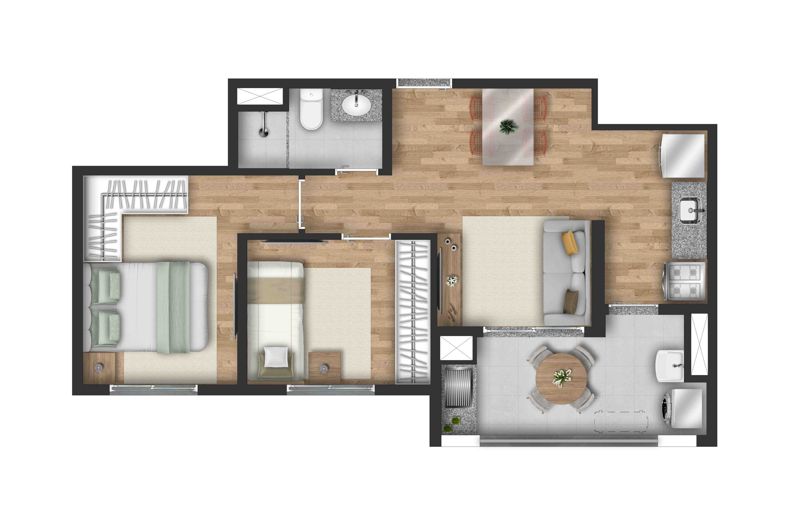 Imagem Apartamento com 2 Quartos à Venda, 47 m²em Santo Amaro - São Paulo