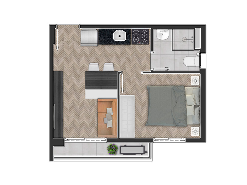 Apartamento com 1 Quarto à Venda, 27 m² em Perdizes - São Paulo