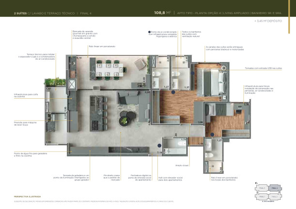 Apartamento com 3 Quartos à Venda, 112 m² em Campestre - Santo André