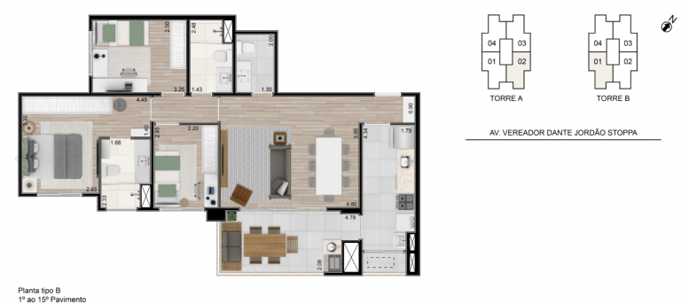 Imagem Apartamento com 3 Quartos à Venda, 90 m² em Cézar de Souza - Mogi das Cruzes