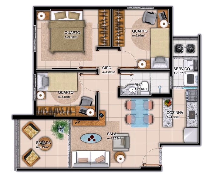 Imagem Apartamento com 3 Quartos à Venda, 57 m²em Pedreira - Belém