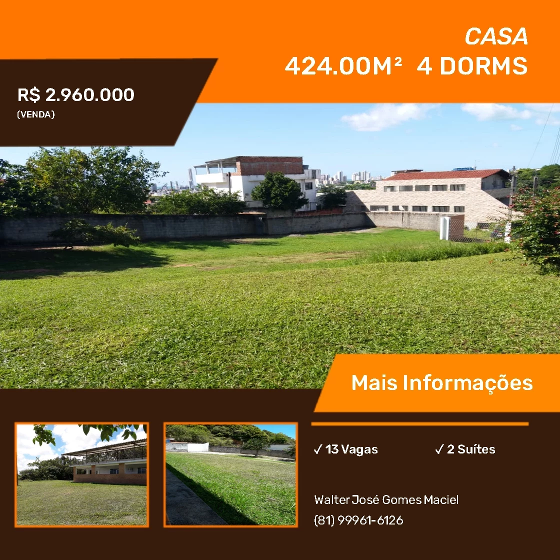 Imagem Casa com 4 Quartos à Venda, 42.400 m² em Fragoso - Olinda