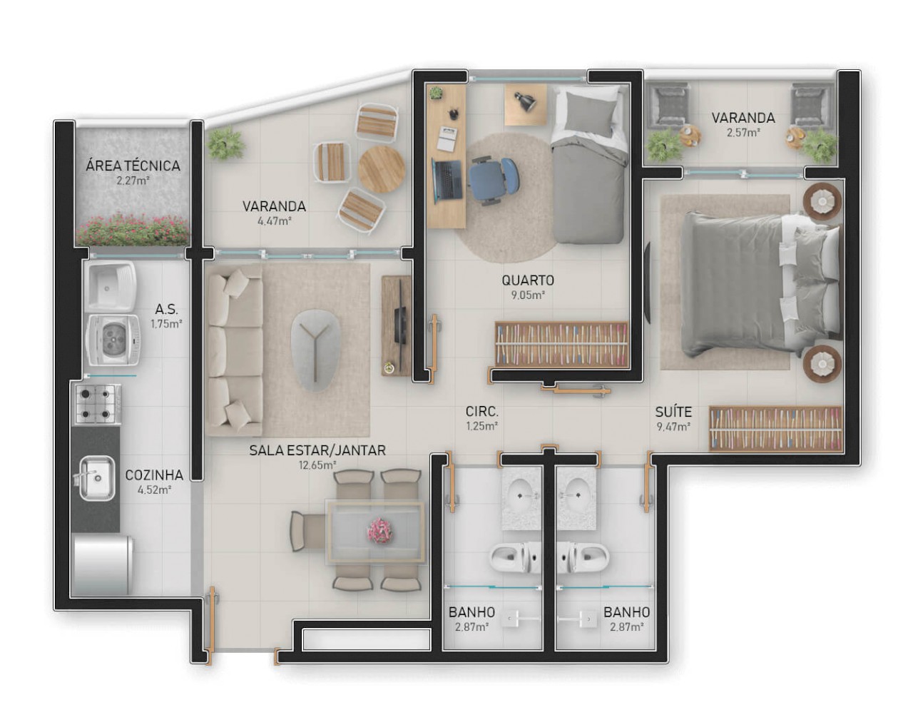 Imagem Apartamento com 2 Quartos à Venda, 62 m² em Praia de Itaparica - Vila Velha