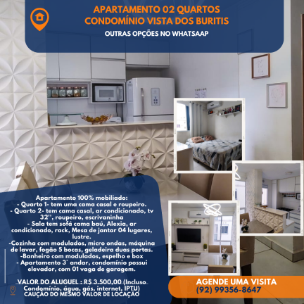 Imagem Apartamento com 2 Quartos para Alugar, 42 m² em Tarumã-Açu - Manaus