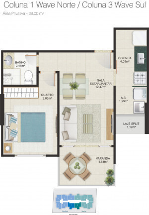 Imagem Apartamento com 1 Quarto à Venda,  em Itapuã - Vila Velha