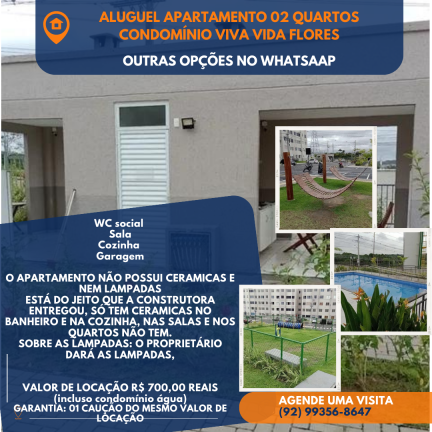 Imagem Apartamento com 2 Quartos para Alugar, 42 m² em Tarumã-Açu - Manaus