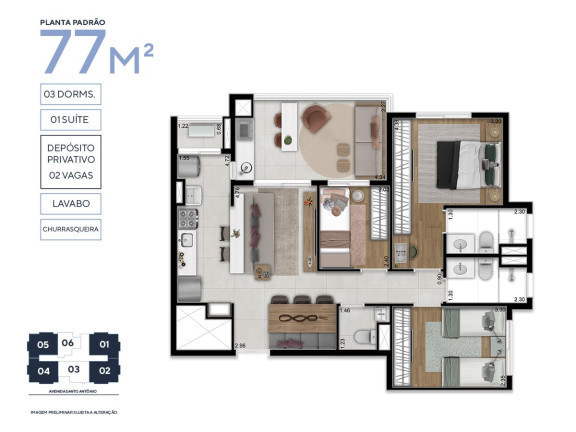 Imagem Apartamento com 2 Quartos à Venda, 65 metros em Vila Osasco - Osasco