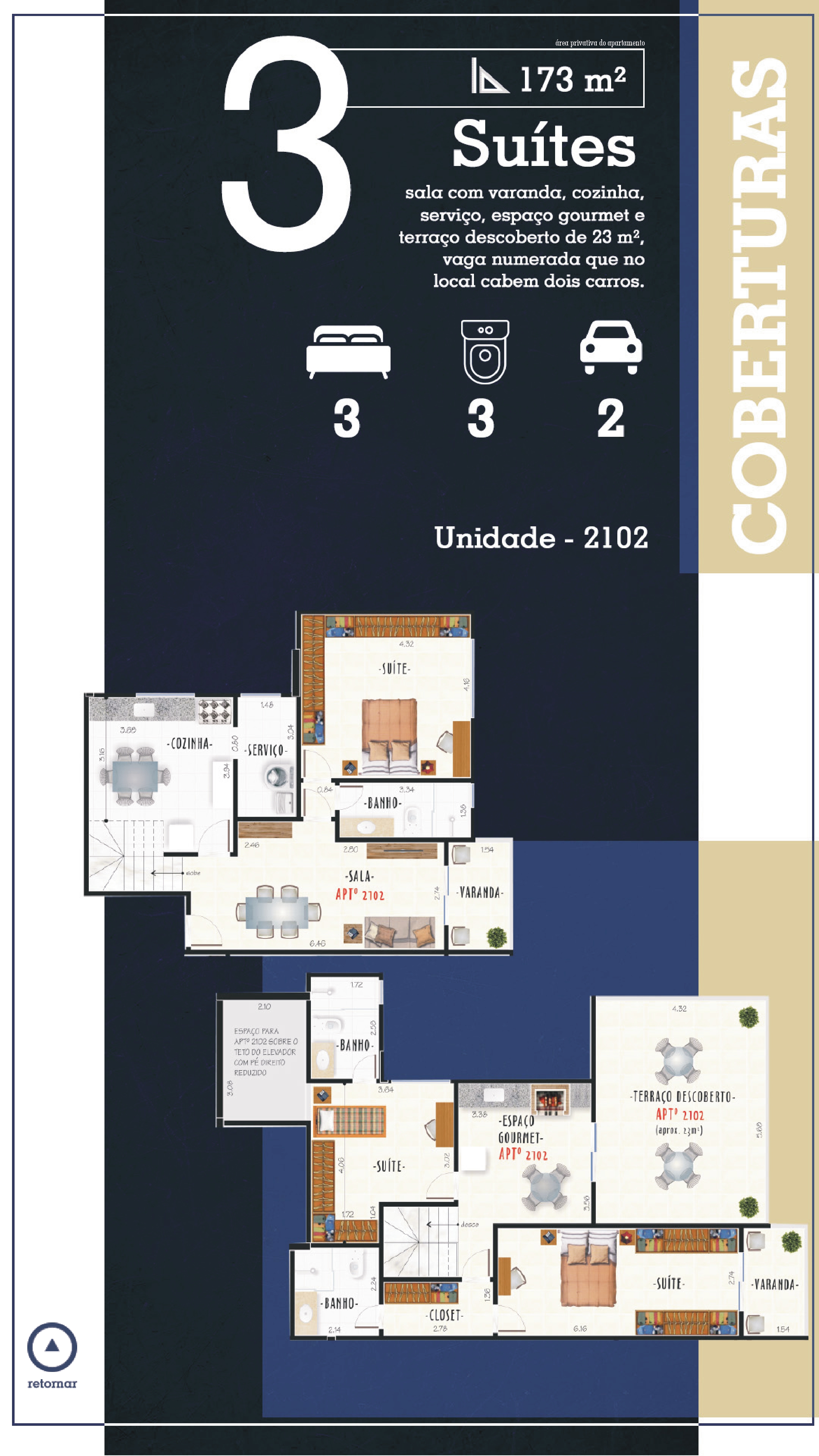 Imagem Cobertura com 3 Quartos à Venda, 131 m² em São Mateus - Juiz de Fora