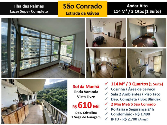 Imagem Apartamento com 3 Quartos à Venda, 114 m² em São Conrado - Rio de Janeiro