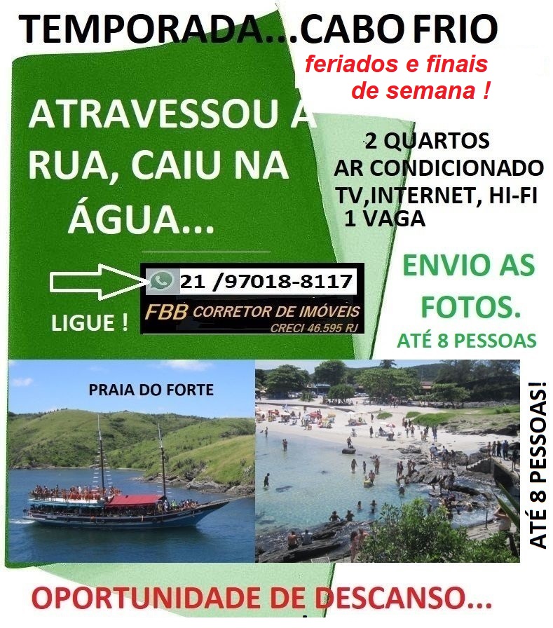 Imagem Apartamento com 2 Quartos para Temporada, 70 m² em Centro - Cabo Frio