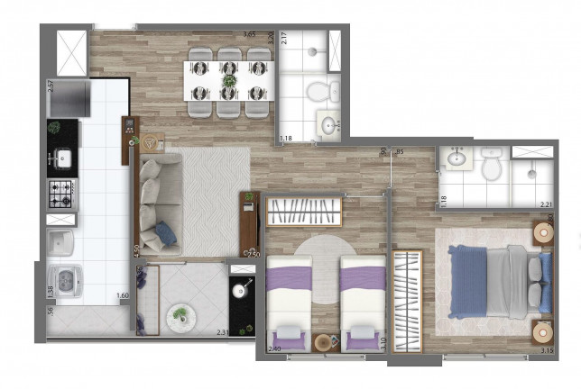 Imagem Apartamento com 2 Quartos à Venda, 56 m² em Vila Andrade - São Paulo
