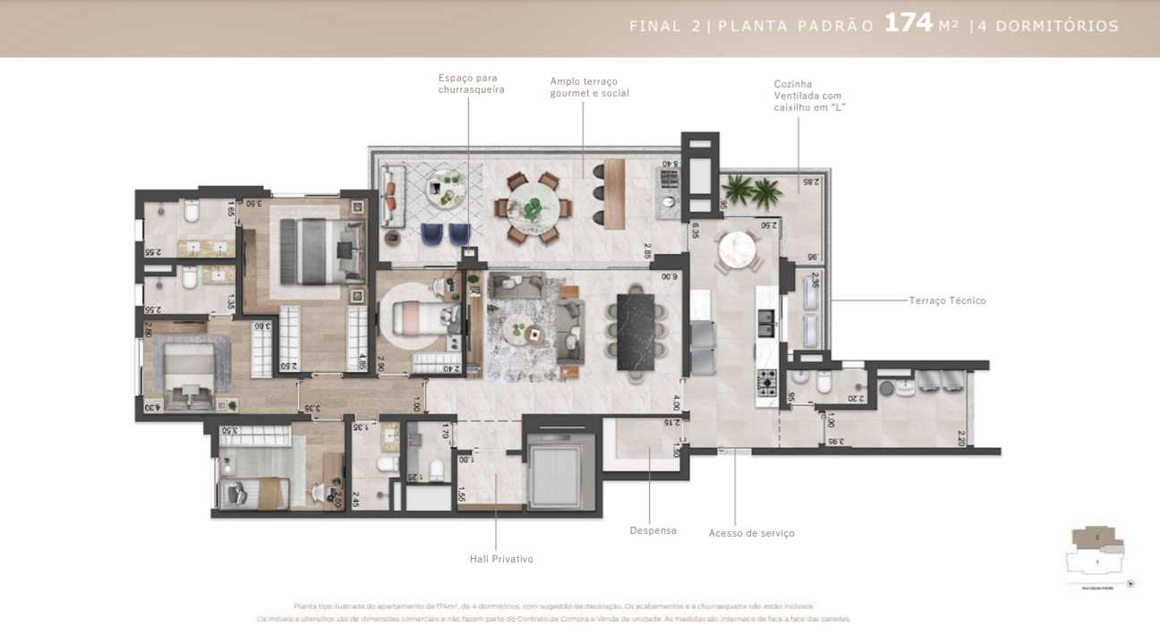 Imagem Apartamento com 4 Quartos à Venda, 174 m²em Pinheiros - São Paulo
