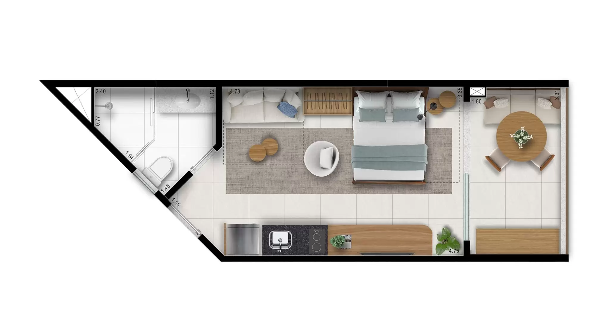 Imagem Apartamento com 1 Quarto à Venda, 30 m² em Santa Edwiges - Caucaia