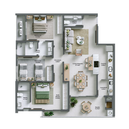 Imagem Apartamento com 3 Quartos à Venda, 98 m²em Centro - Balneário Rincão