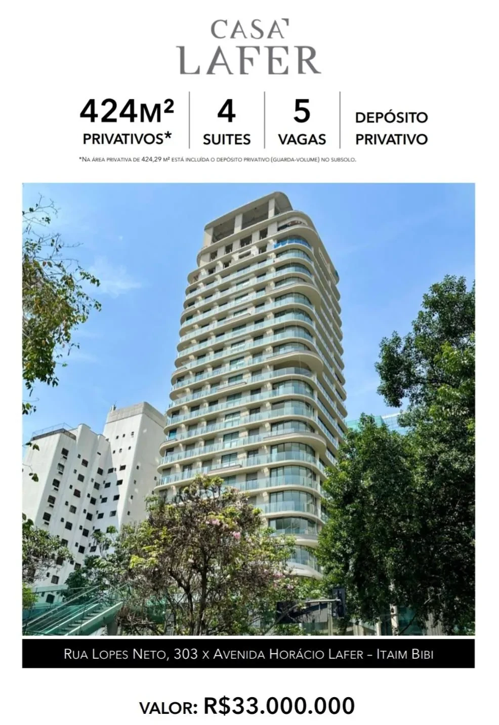 Apartamento com 4 Quartos à Venda, 424 m² em Itaim Bibi - São Paulo