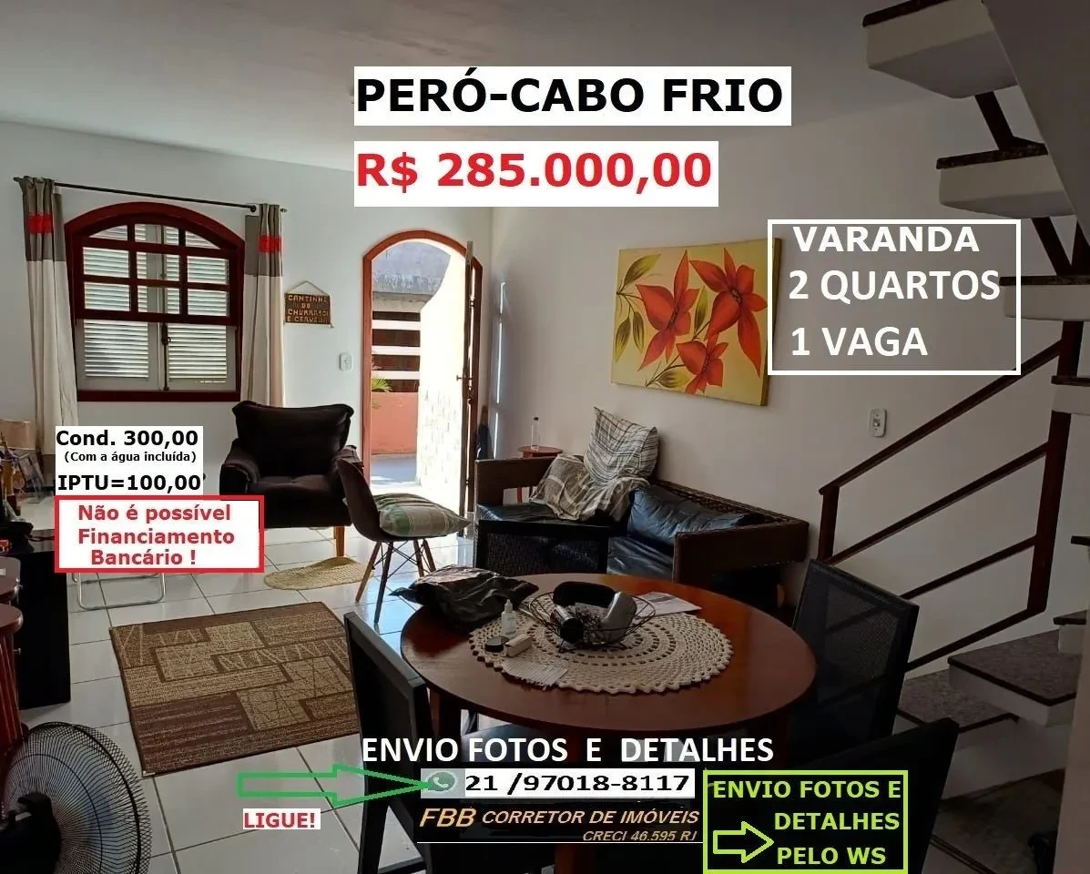 Imagem Casa de Condomínio com 2 Quartos à Venda, 90 m² em Peró - Cabo Frio