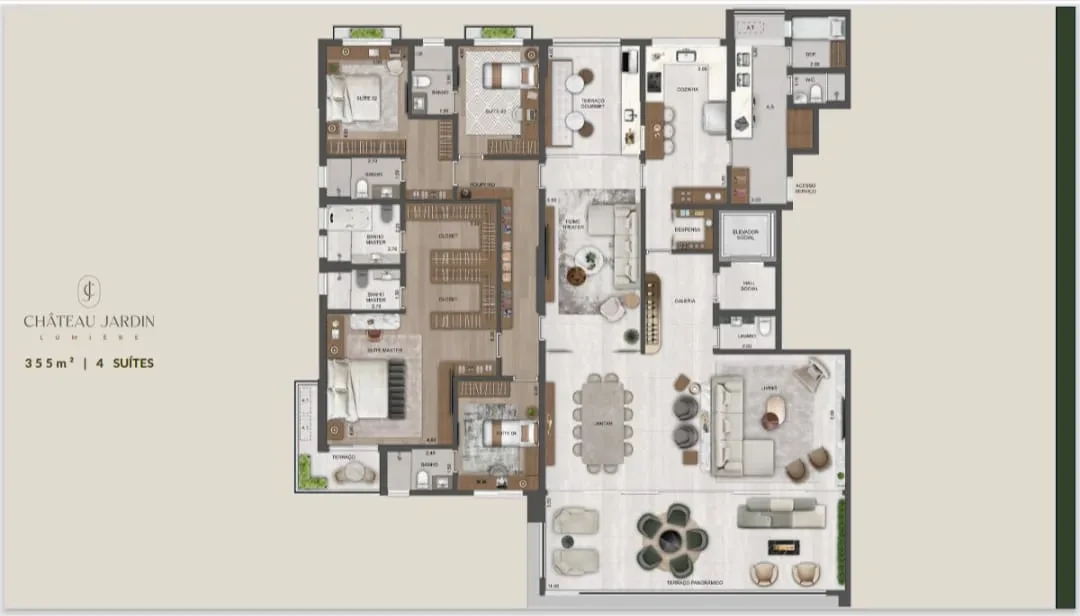 Imagem Apartamento com 4 Quartos à Venda, 355 metros em Vila Tramontano - São Paulo