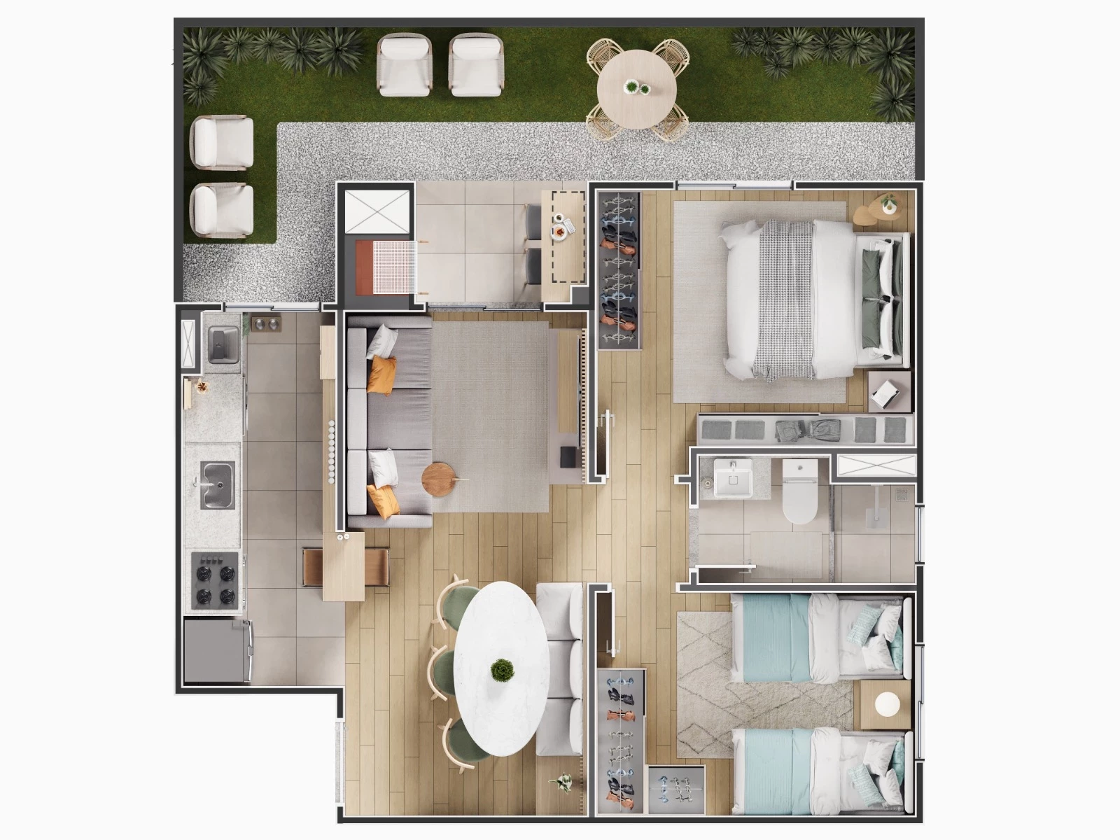 Imagem Apartamento com 2 Quartos à Venda, 47 m² em Jaraguá Esquerdo - Jaraguá do Sul