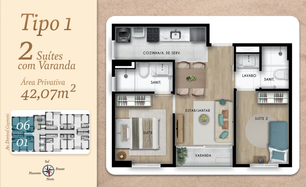 Foto do imóvel: Apartamento com 2 Quartos à Venda, 42 m² em Itapuã - Salvador