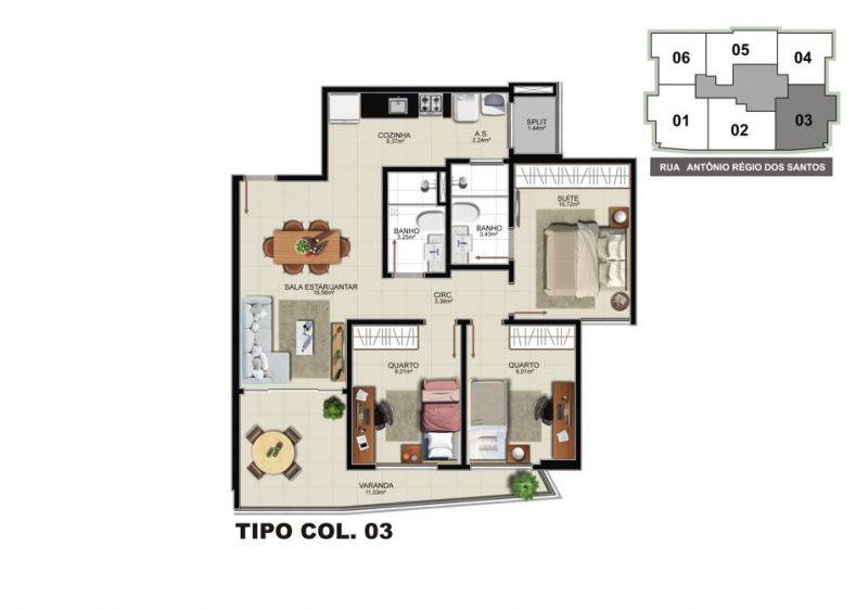 Imagem Apartamento com 3 Quartos à Venda, 86 m² em Itapuã - Vila Velha