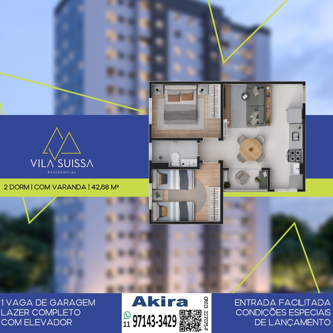 Imagem Apartamento com 2 Quartos à Venda, 44 m² em Vila Suissa - Mogi das Cruzes