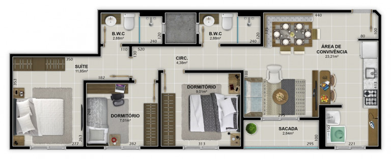 Imagem Apartamento com 3 Quartos à Venda,  em Centro - Criciúma