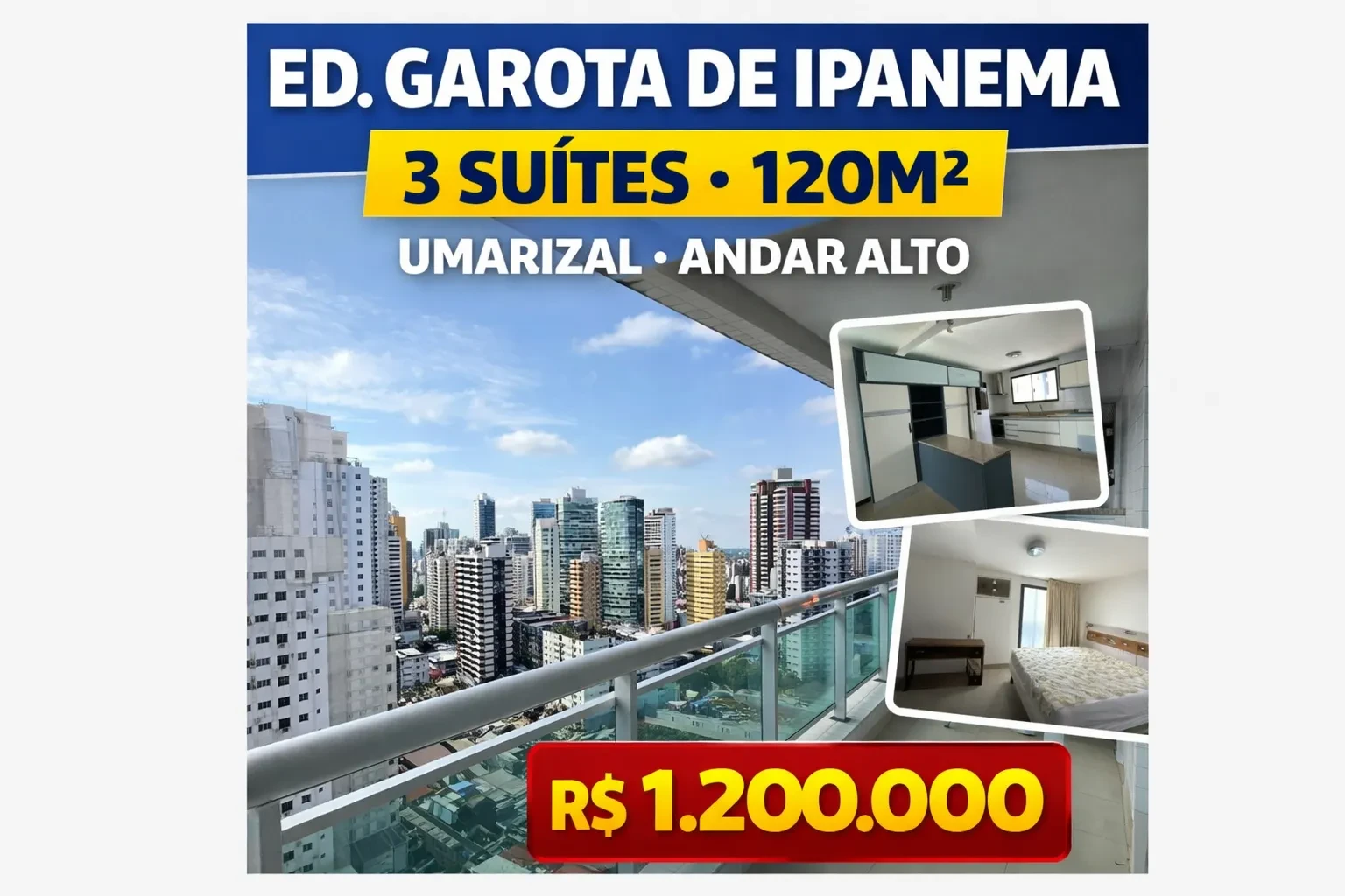 Imagem Apartamento com 3 Quartos à Venda, 120 m² em Umarizal - Belém