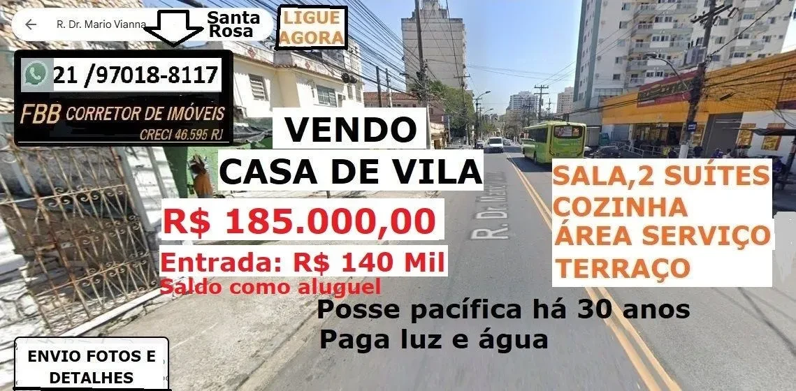 Casa de Vila com 2 Quartos à Venda, 120 metros em Santa Rosa - Niterói