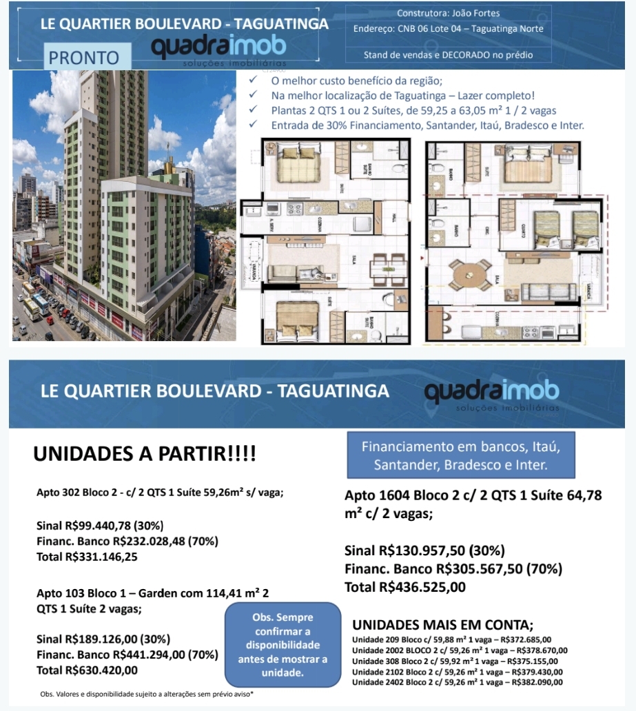 Imagem Apartamento com 1 Quarto à Venda, 30 m²em Sul (Águas Claras) - Brasília