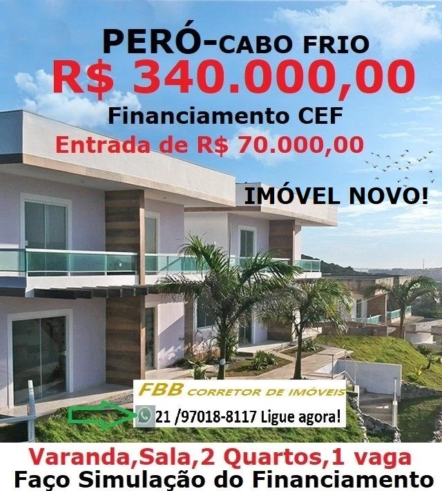 Casa de Condomínio com 3 Quartos à Venda, 73 m² em Peró - Cabo Frio
