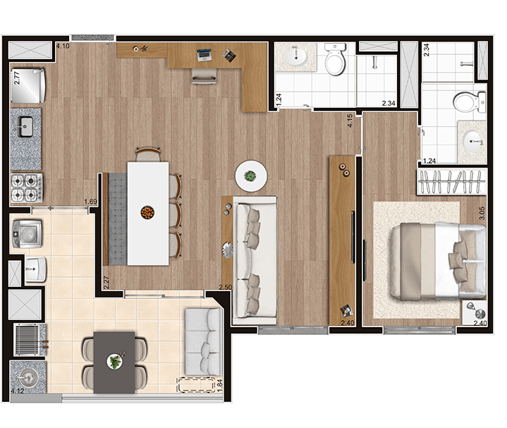 Imagem Apartamento com 3 Quartos à Venda, 67 m²em Jaguaré - São Paulo