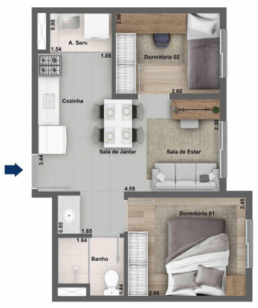 Imagem Apartamento com 2 Quartos à Venda, 40 m² em Jaguaré - São Paulo