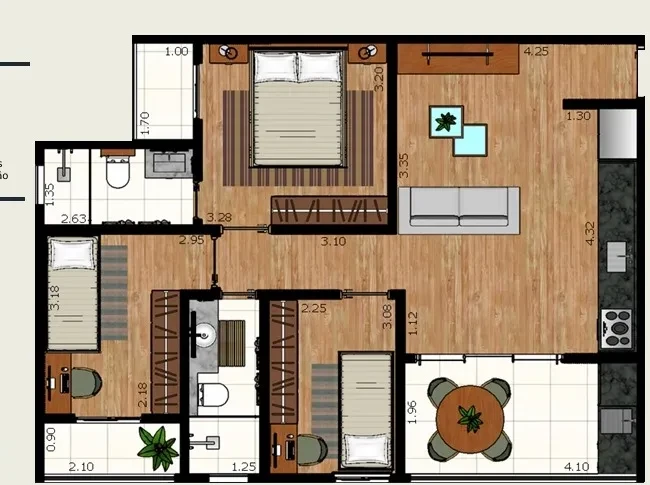 Imagem Apartamento com 2 Quartos à Venda, 81 metros em Palmeiras de São José - São José dos Campos