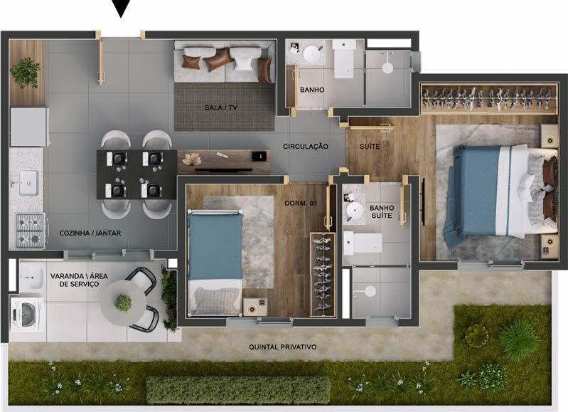 Imagem Apartamento com 2 Quartos à Venda, 48 m² em Chácara Santo Antônio - Franca