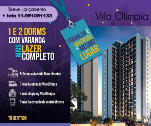 Apartamento com 2 Quartos à Venda, 37 m²em Vila Olímpia - São Paulo