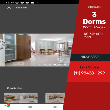 Sobrado com 3 Quartos à Venda,  em Vila Marari - São Paulo