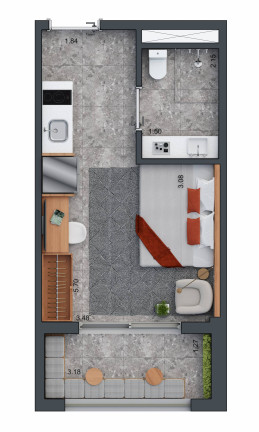 Imagem Studio com 1 Quarto à Venda ou Temporada, 28 m²em Brooklin Novo - São Paulo