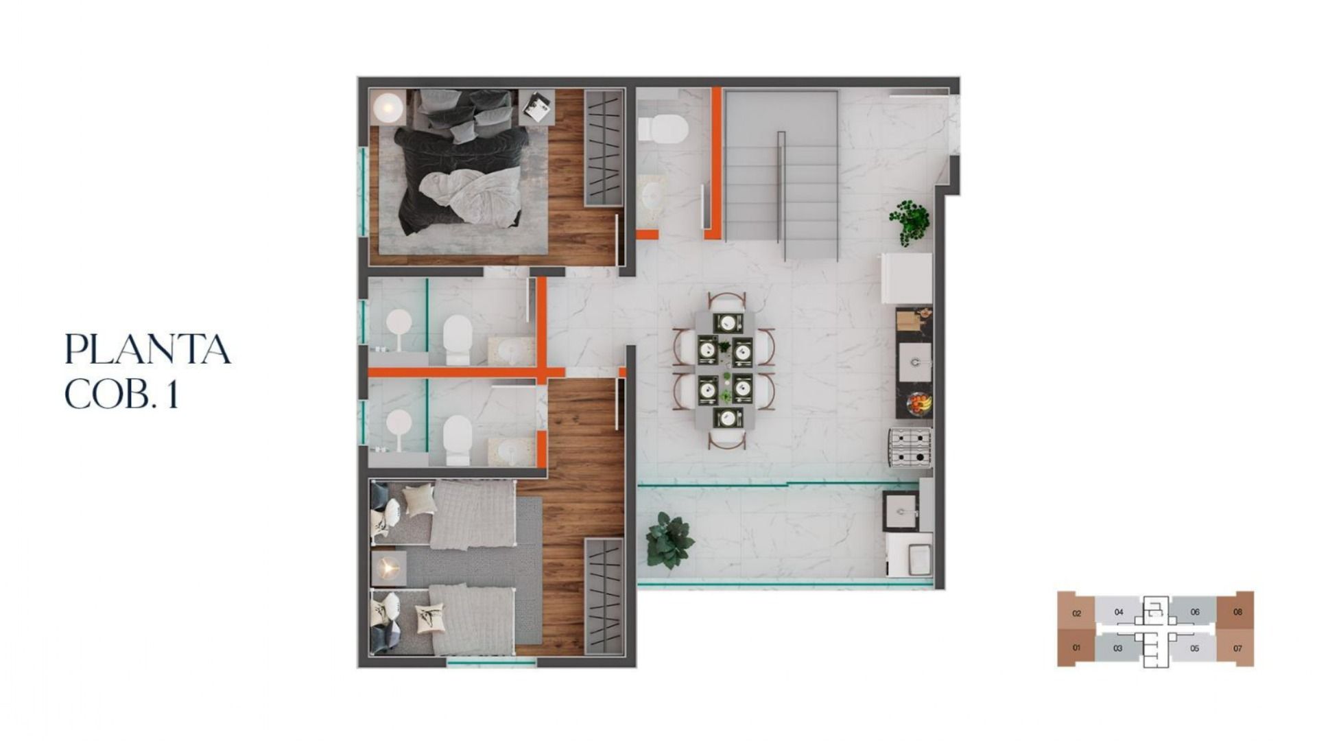 Foto do imóvel: Apartamento com 2 Quartos à Venda, 56 m² em Boa Vista - Juiz de Fora