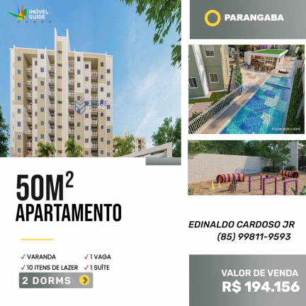 Imagem Apartamento com 2 Quartos à Venda, 50 m² em Parangaba - Fortaleza