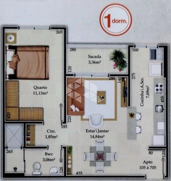 Imagem Apartamento com 1 Quarto à Venda, 48 m² em Fazenda Santo Antônio - São José
