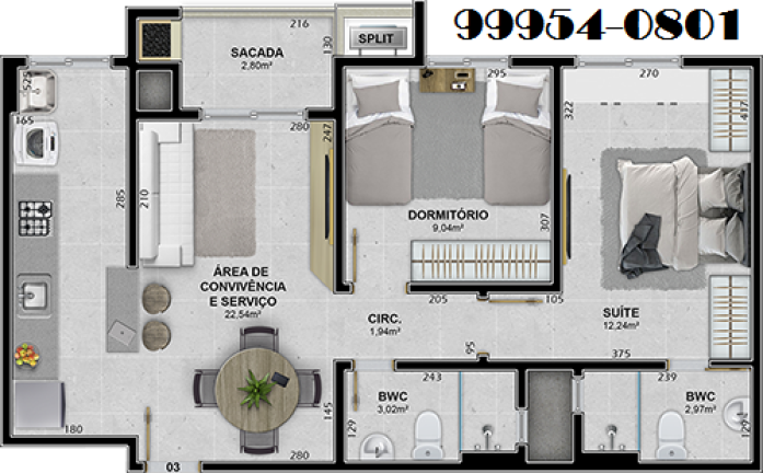 Imagem Apartamento com 2 Quartos à Venda, 66 m² em Presidente Vargas - Içara