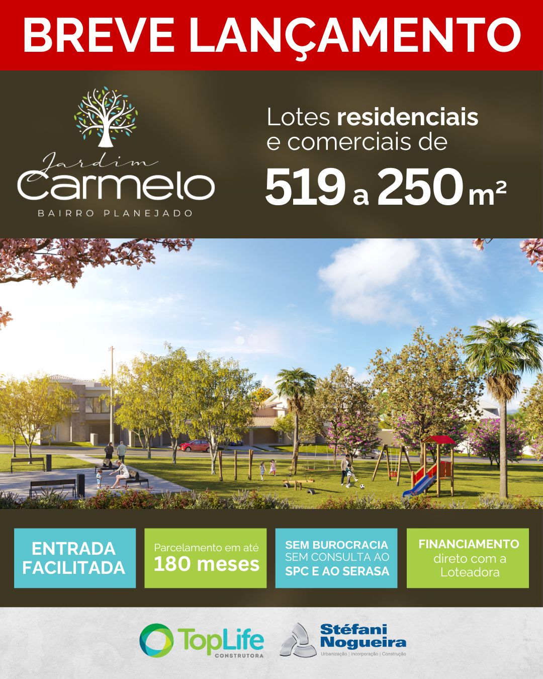 Terreno à Venda, 250 m² em Monte Carmelo - Cravinhos